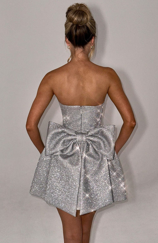 Out-Shine | Back-Bow Sparkle Mini Dress