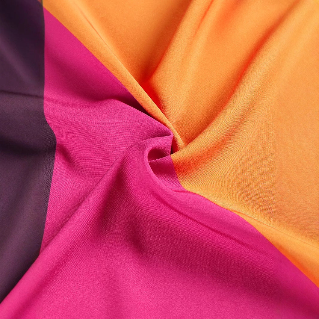 Out-Shine | Printed V-Neck Long Dress Elegant And Flowing Design