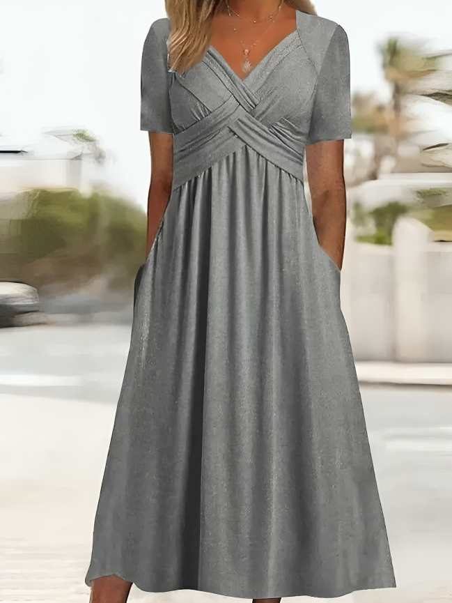 Out-Shine | Casual Dress with V-Neck