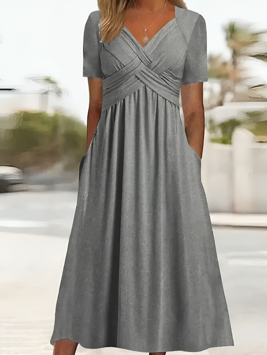 Out-Shine | Casual Dress with V-Neck