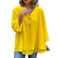 Out-Shine | Chiffon zipper top with V-neck