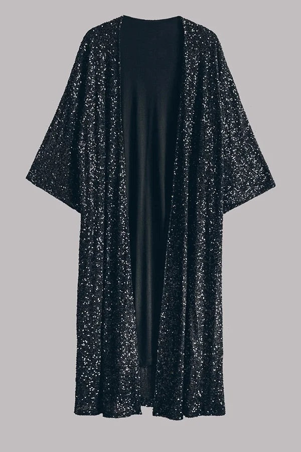 Out-Shine | Glamour Sequin Bell Sleeve Kimono