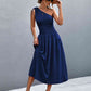 Out-Shine | Asymmetrical One Shoulder Smocked Waist Midi Dress