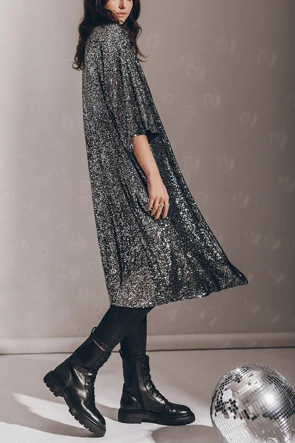 Out-Shine | Glamour Sequin Bell Sleeve Kimono