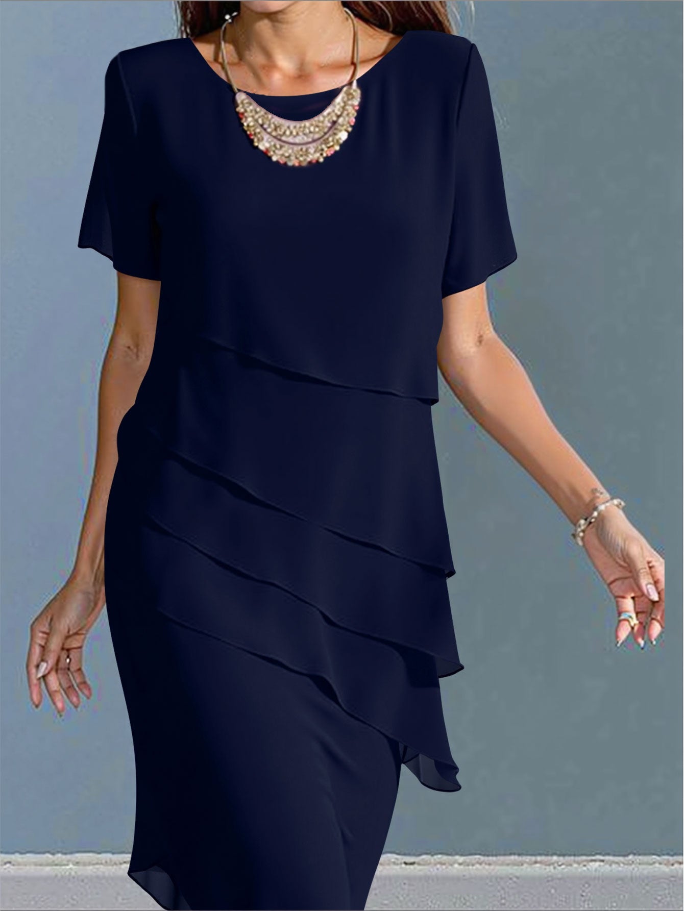 Out-Shine | Elegant Dress With Tummy Cover