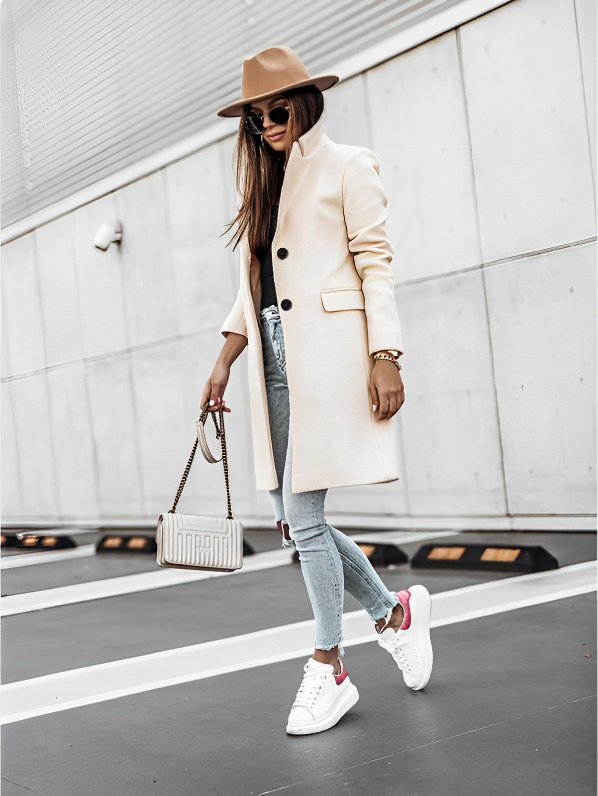Out-Shine | Classic Two-Button Coat with Long Sleeves