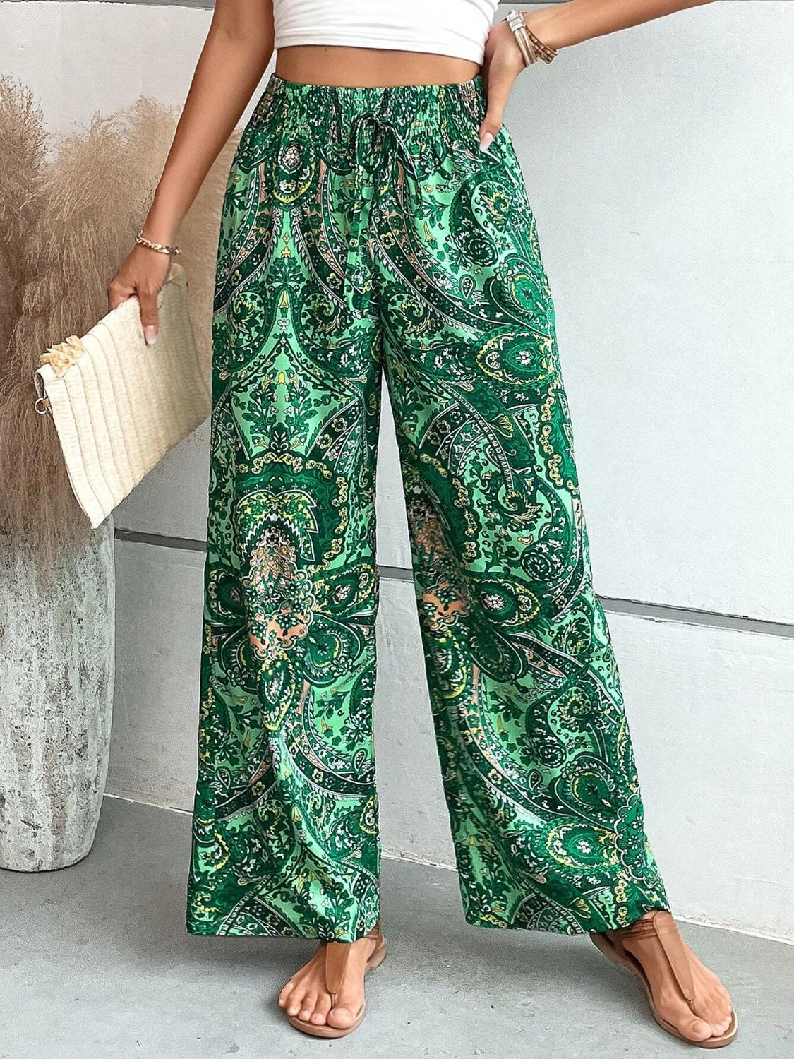 Out-Shine | Women's Art Print Pants High Waist