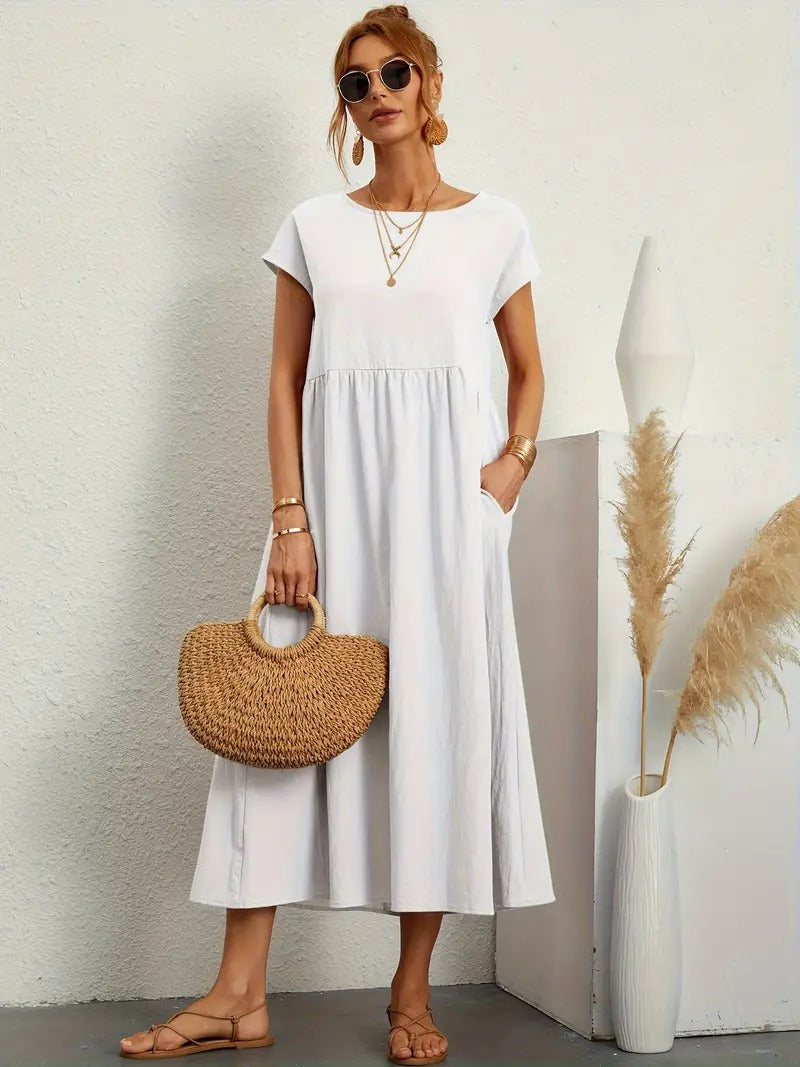 Out-Shine | Summer Dress With Solid Pocket