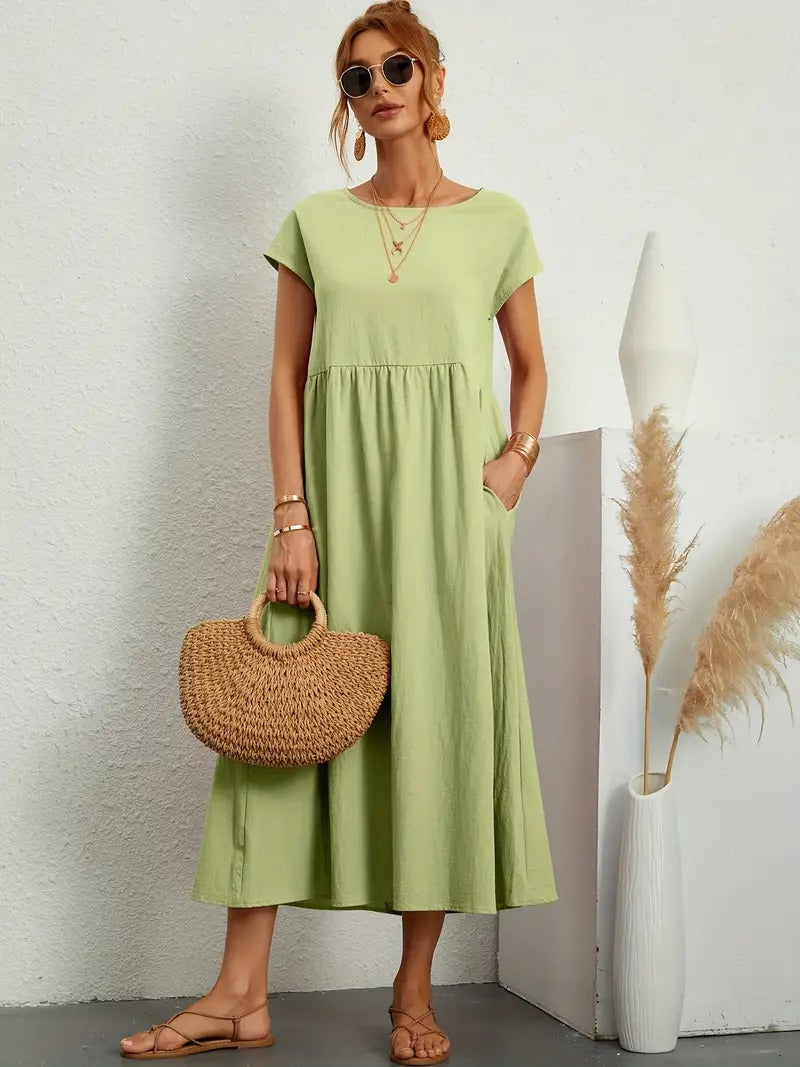 Out-Shine | Summer Dress With Solid Pocket