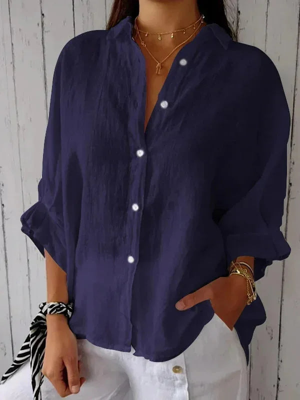 Out-Shine | Women's Plain Linen Blouse