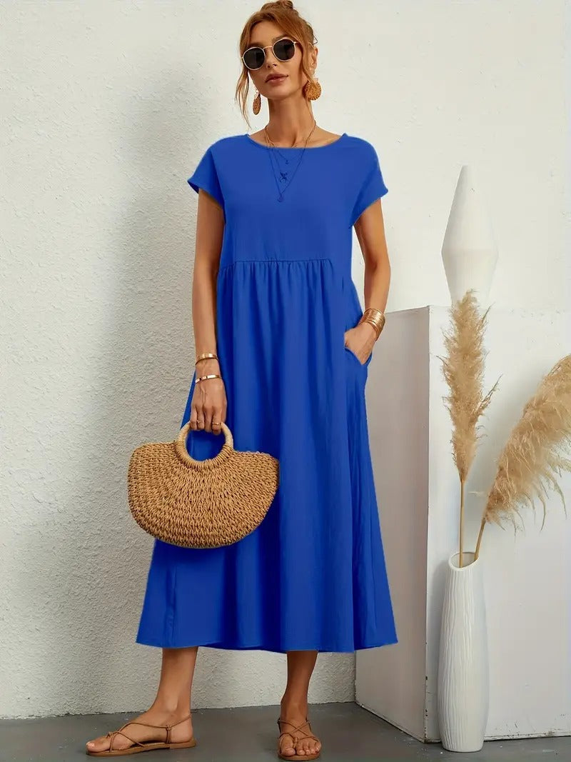 Out-Shine | Summer Dress With Solid Pocket