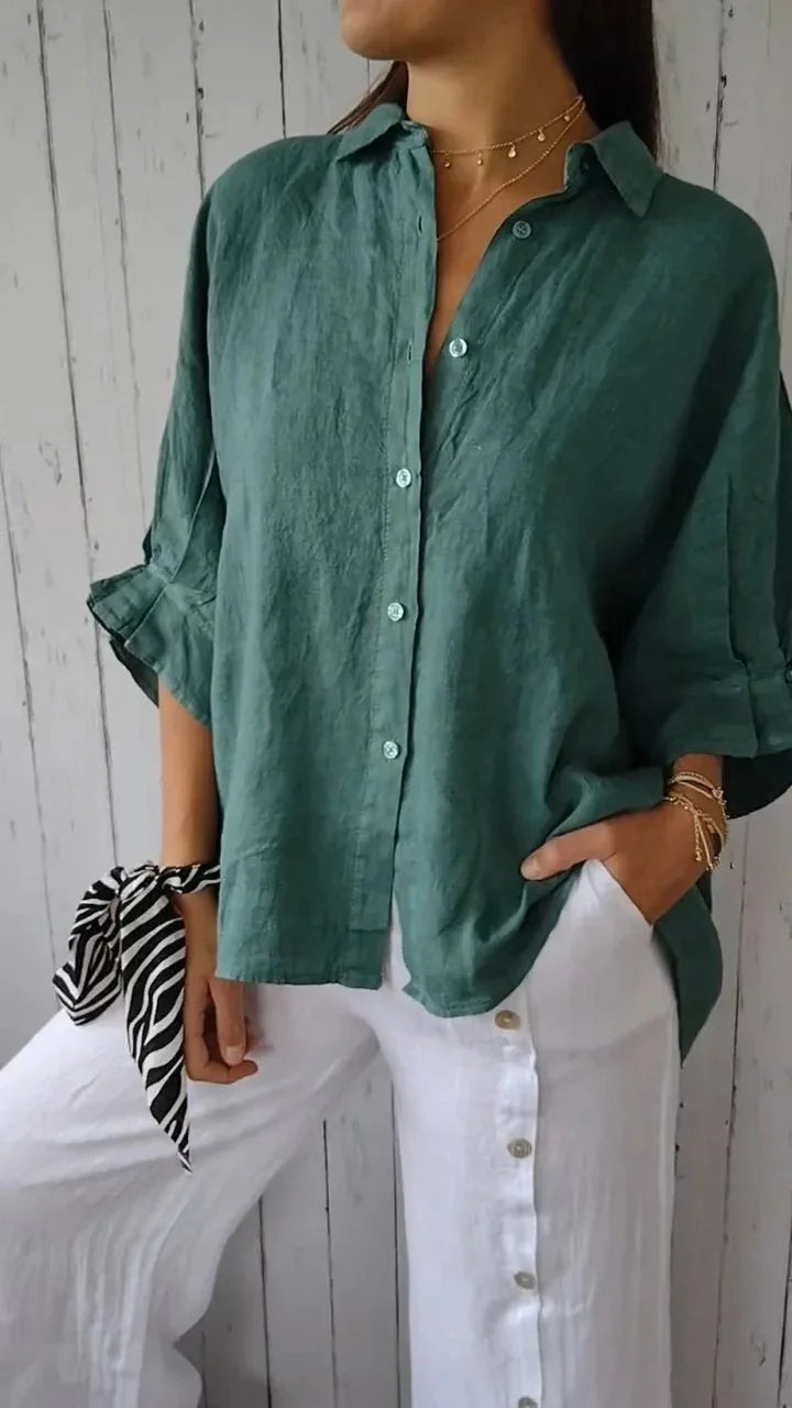 Out-Shine | Women's Plain Linen Blouse