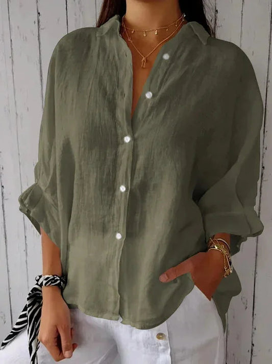 Out-Shine | Women's Plain Linen Blouse