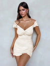 Out-Shine | Off The Shoulder Mini Kjole Beige