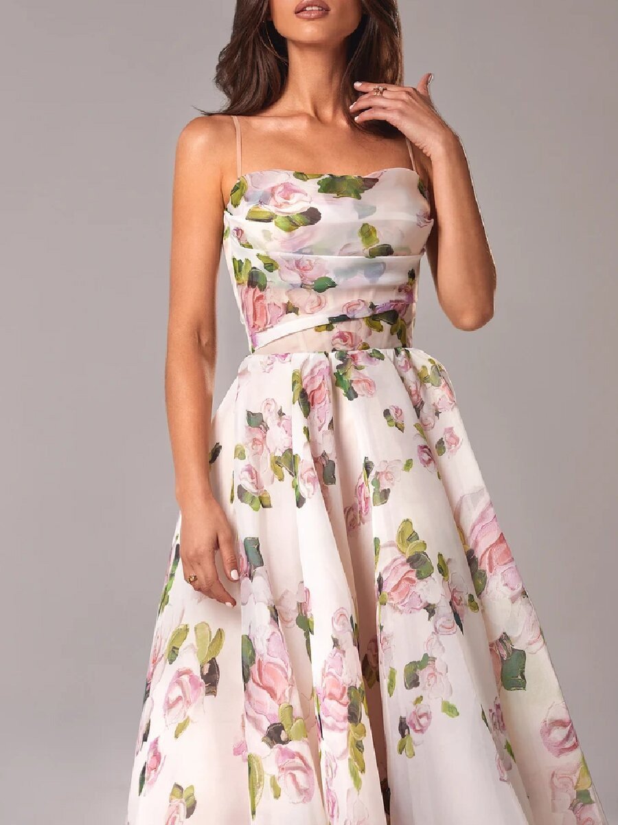 Out-Shine | Elegant Floral Printed Summer Dress