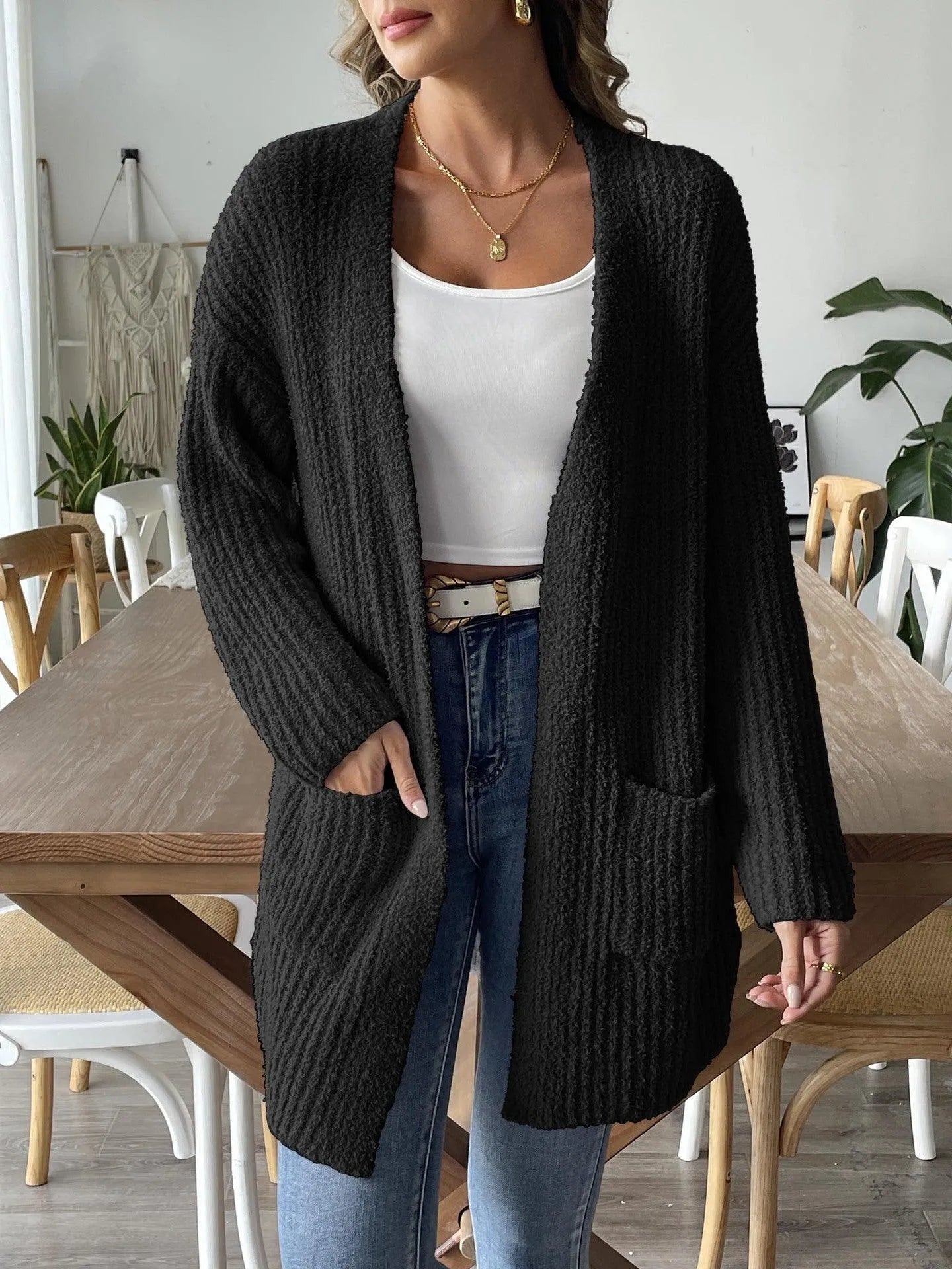 Out-Shine | Ladies Black Cardigan