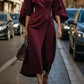 Out-Shine | Black dress with sleeves and belt