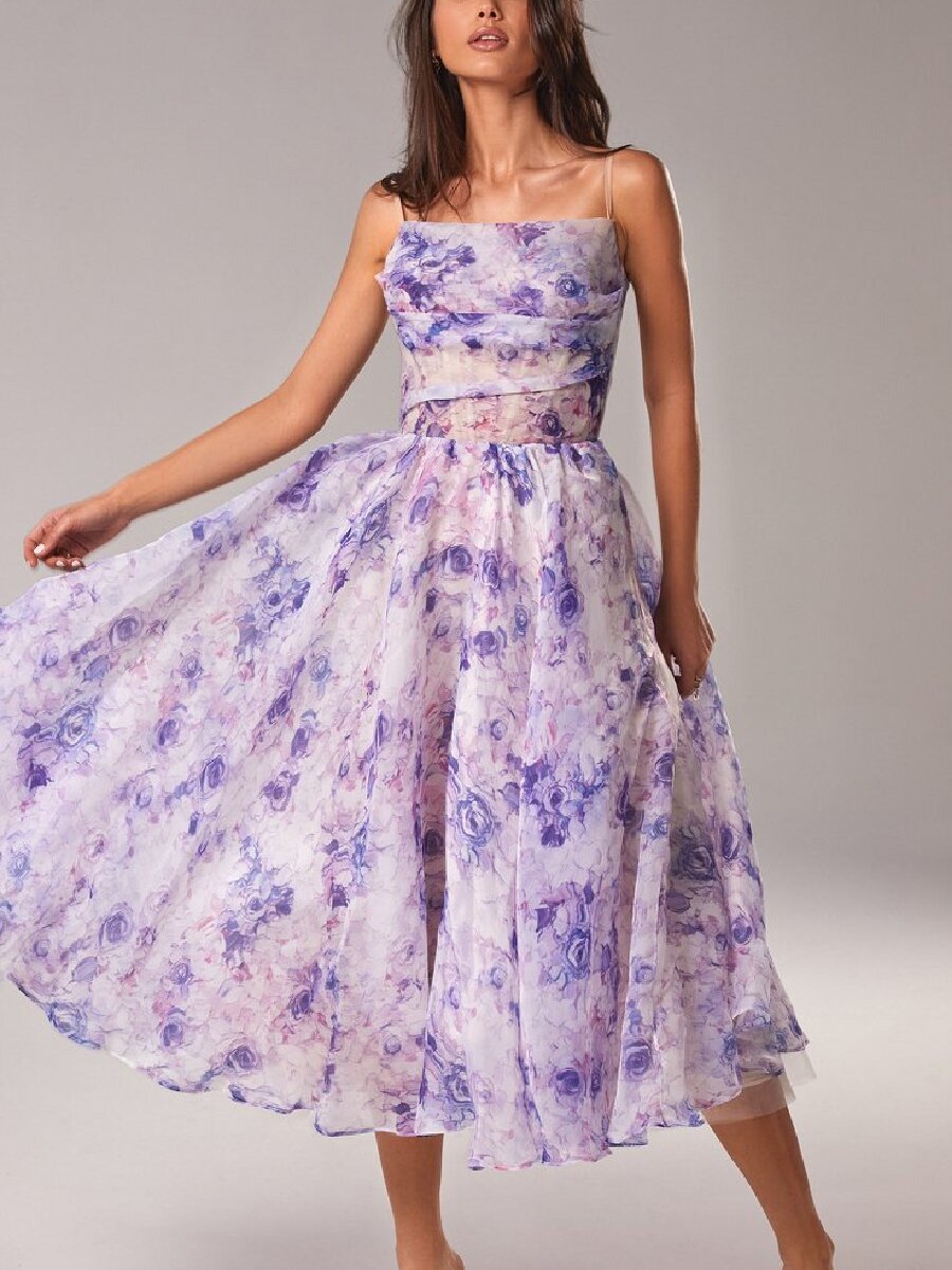 Out-Shine | Elegant Floral Printed Summer Dress