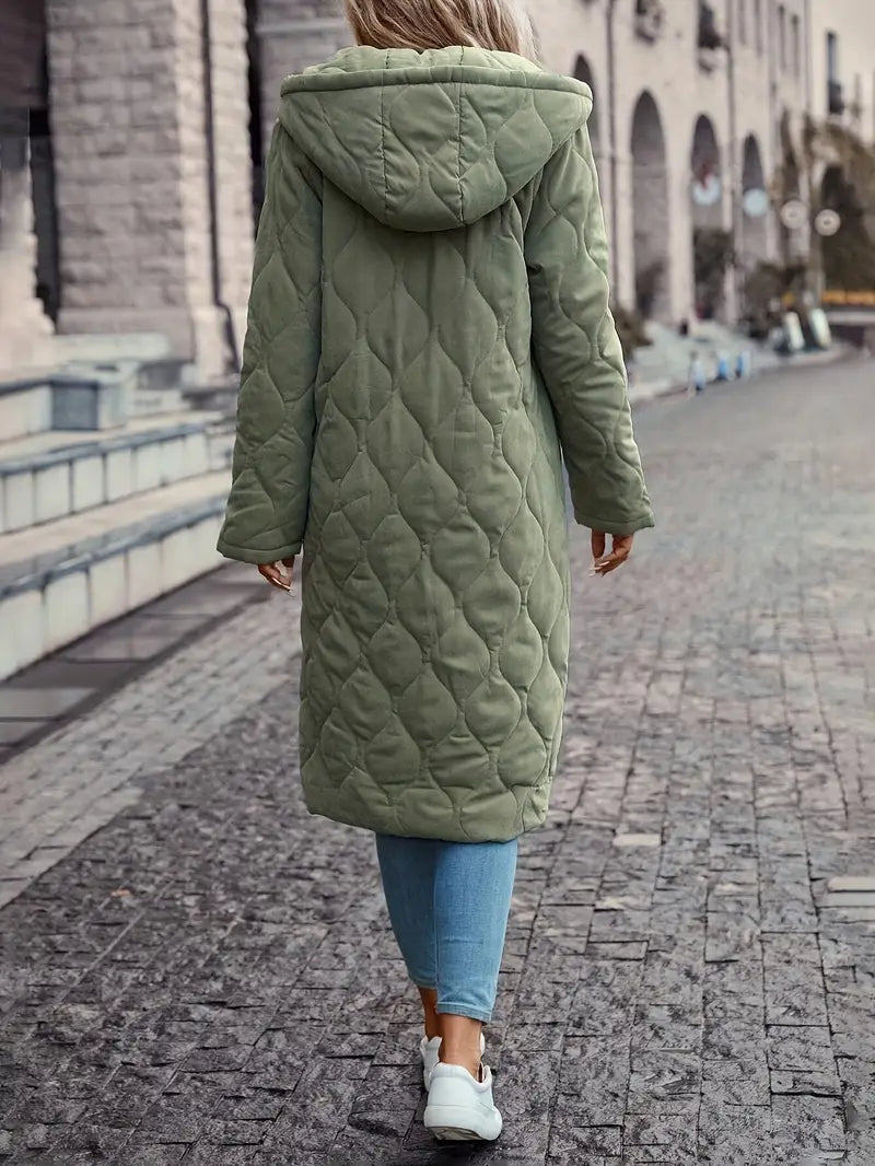 Out-Shine | Cotton Quilted Hooded Long-Sleeve Coat