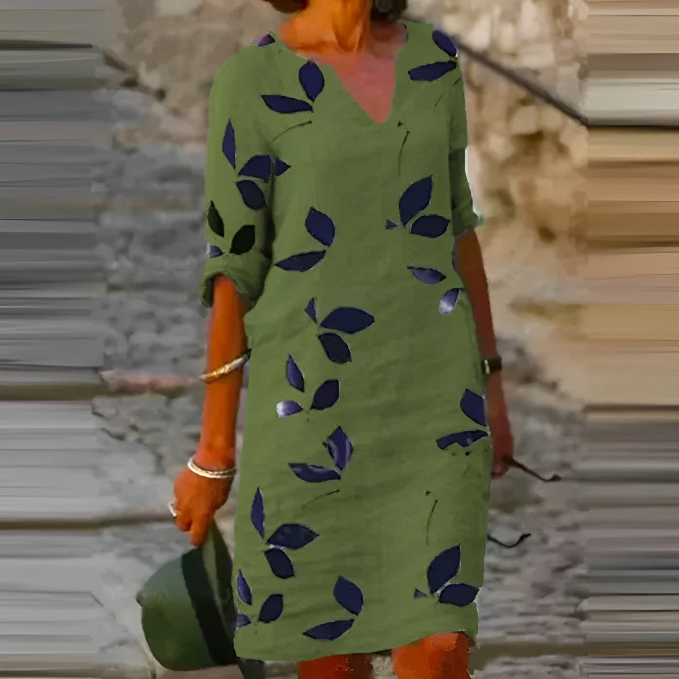 Deslumbra | Impresionante vestido de verano para mujer con estampado de hojas