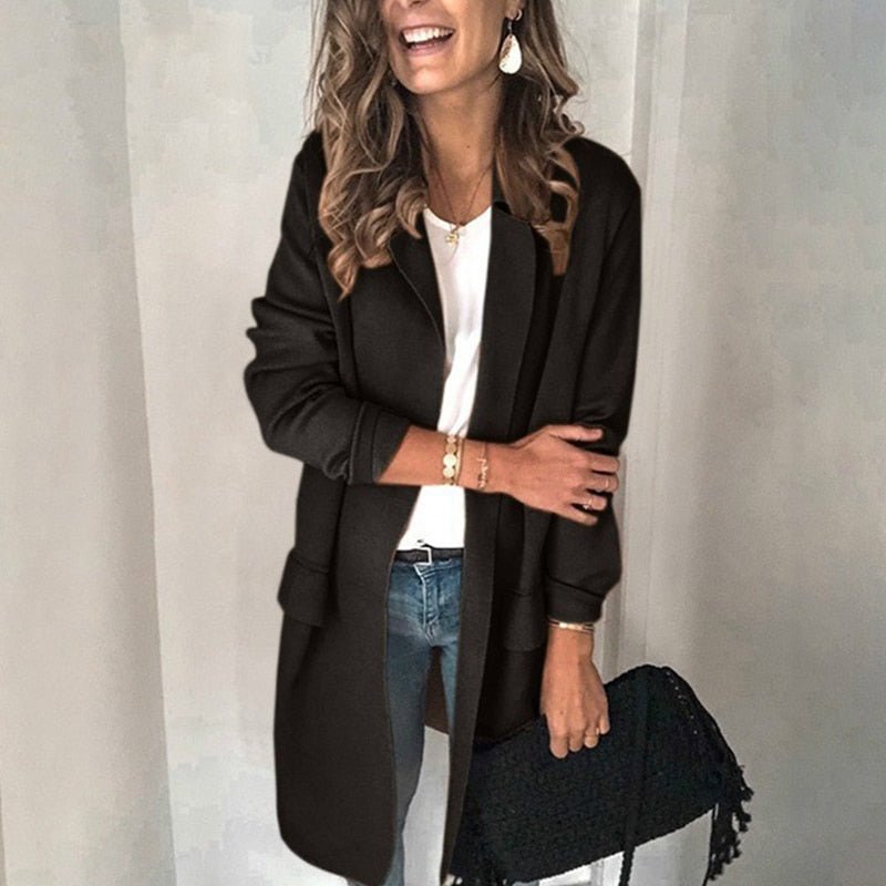 Out-Shine | Long And Black Blazer Vest