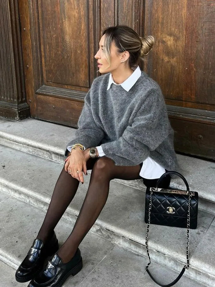 gray sweater