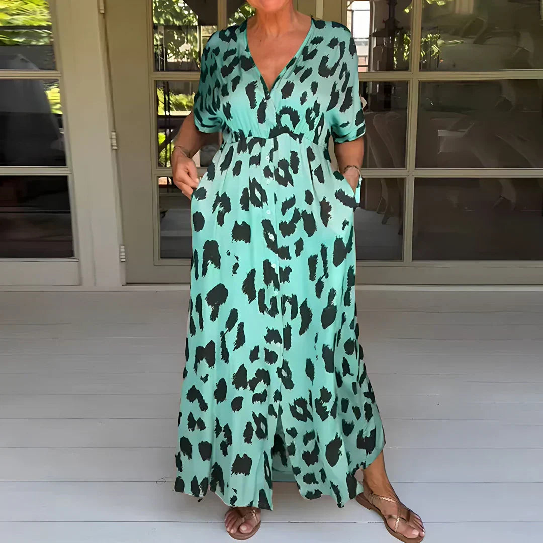 Deslumbra | Elegante vestido con estampado de pantera