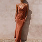 Out-Shine | Black Satin Dress For Occasions Day And Evening