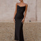 Out-Shine | Black Satin Dress For Occasions Day And Evening