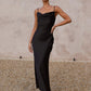 Out-Shine | Black Satin Dress For Occasions Day And Evening