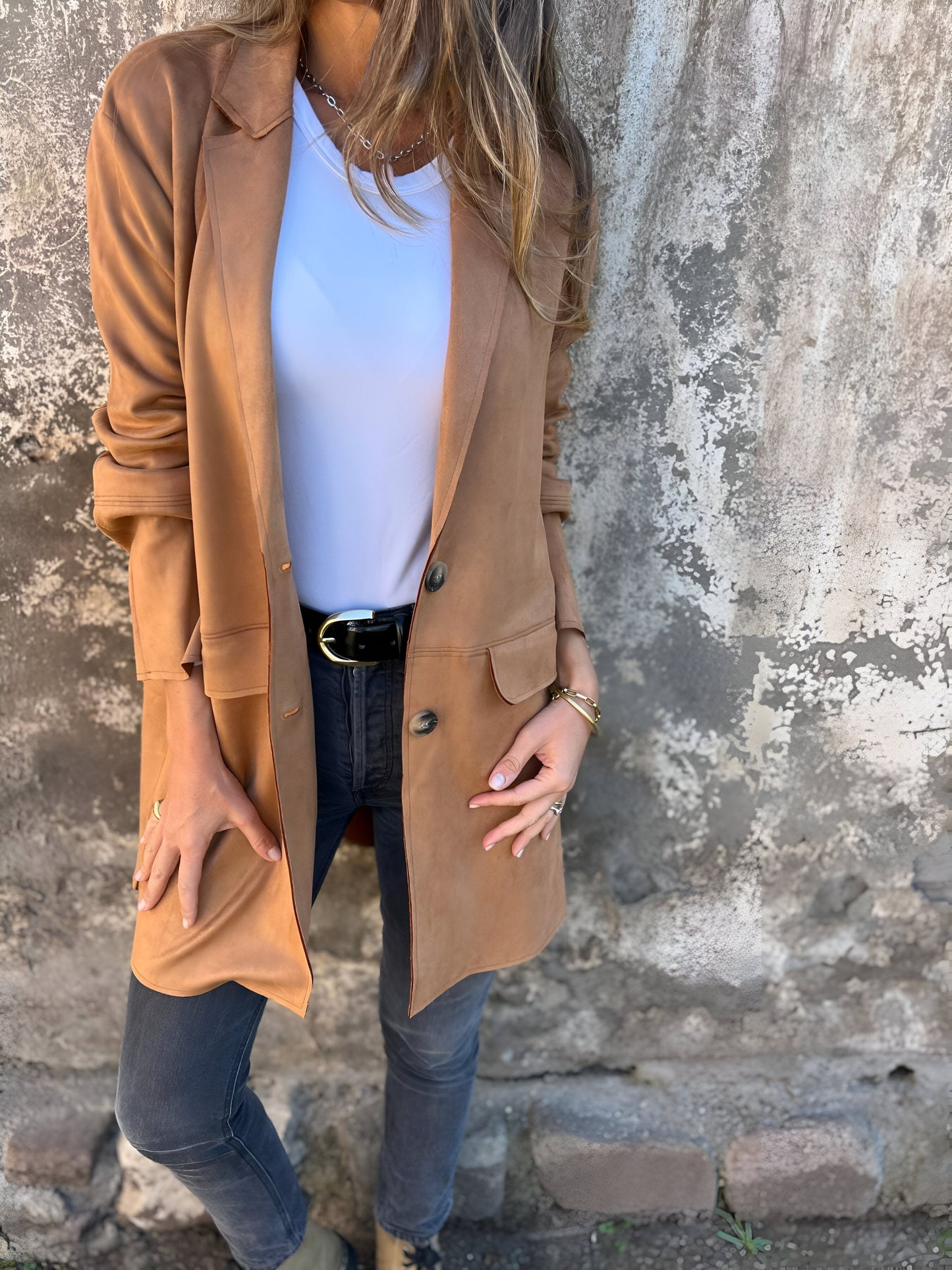 Out-Shine | Classic Mid-Length Lapel Jacket