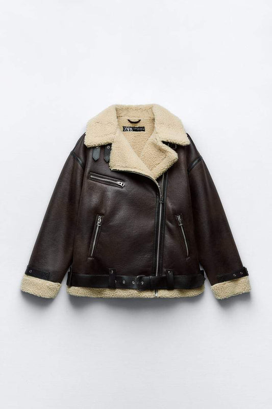 Out-Shine | Jacket Featuring A Vegan Leather Lapel Accent