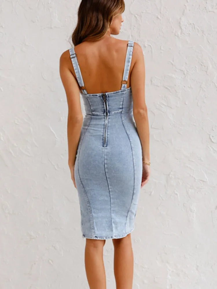 Out-Shine | Jean Dress With Adjustable Straps