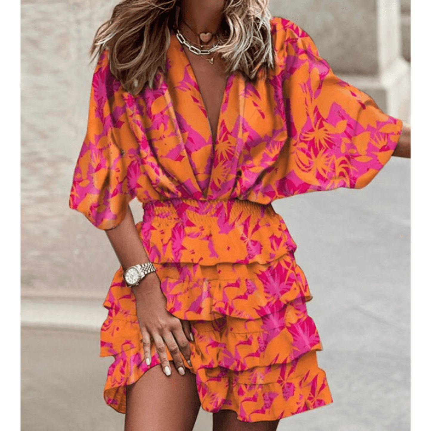 Out-Shine | Mini Folding Summer Dress with Flowers