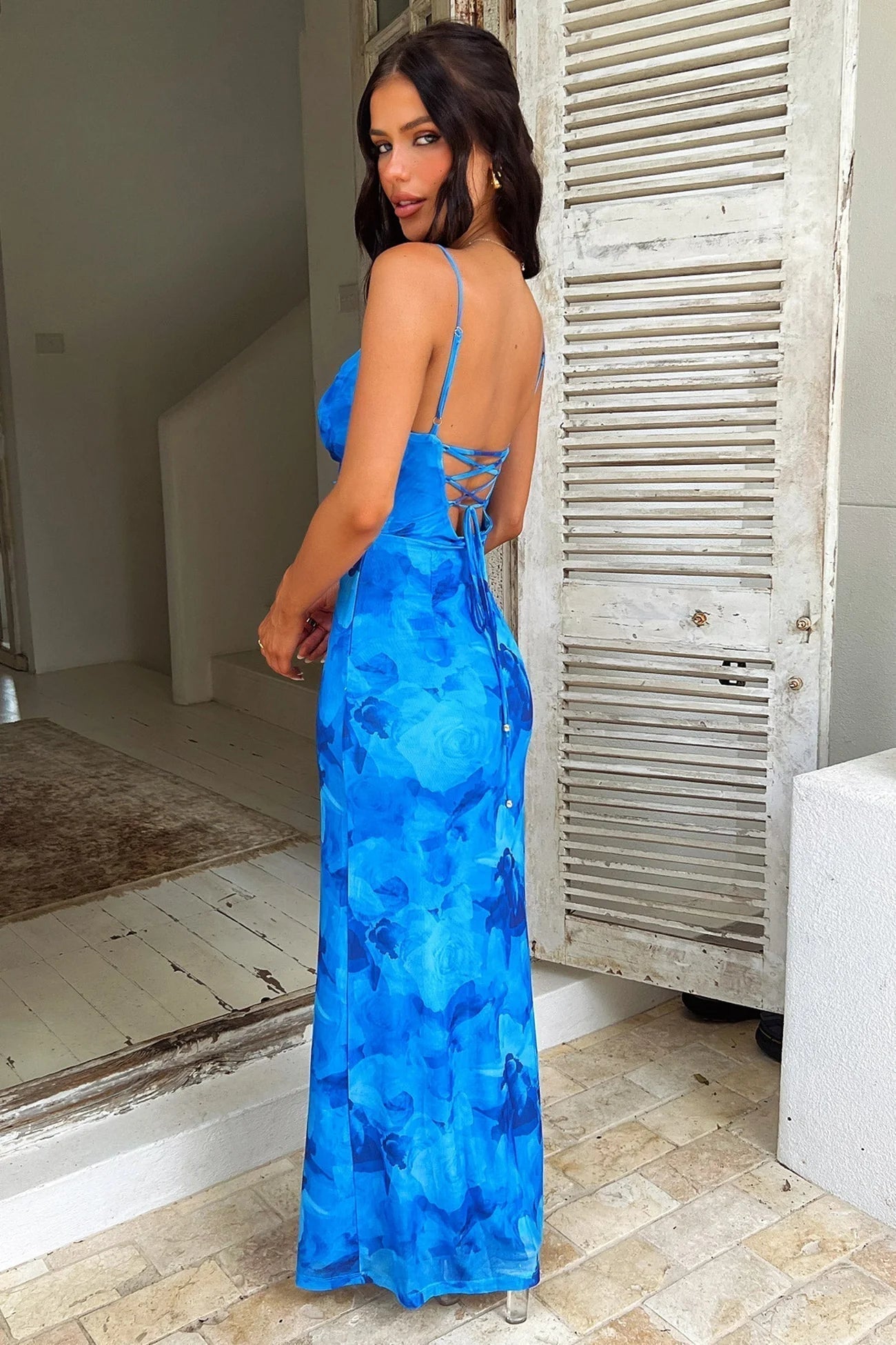 Out-Shine | Blue Floral Maxi Dress
