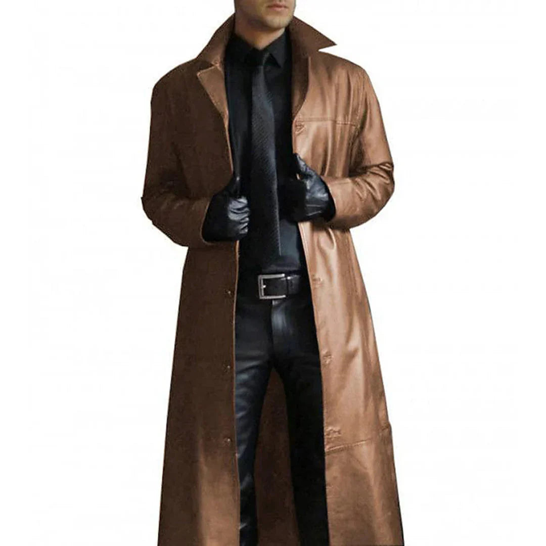 Out-Shine | Premium Semi Leather Trench Coat