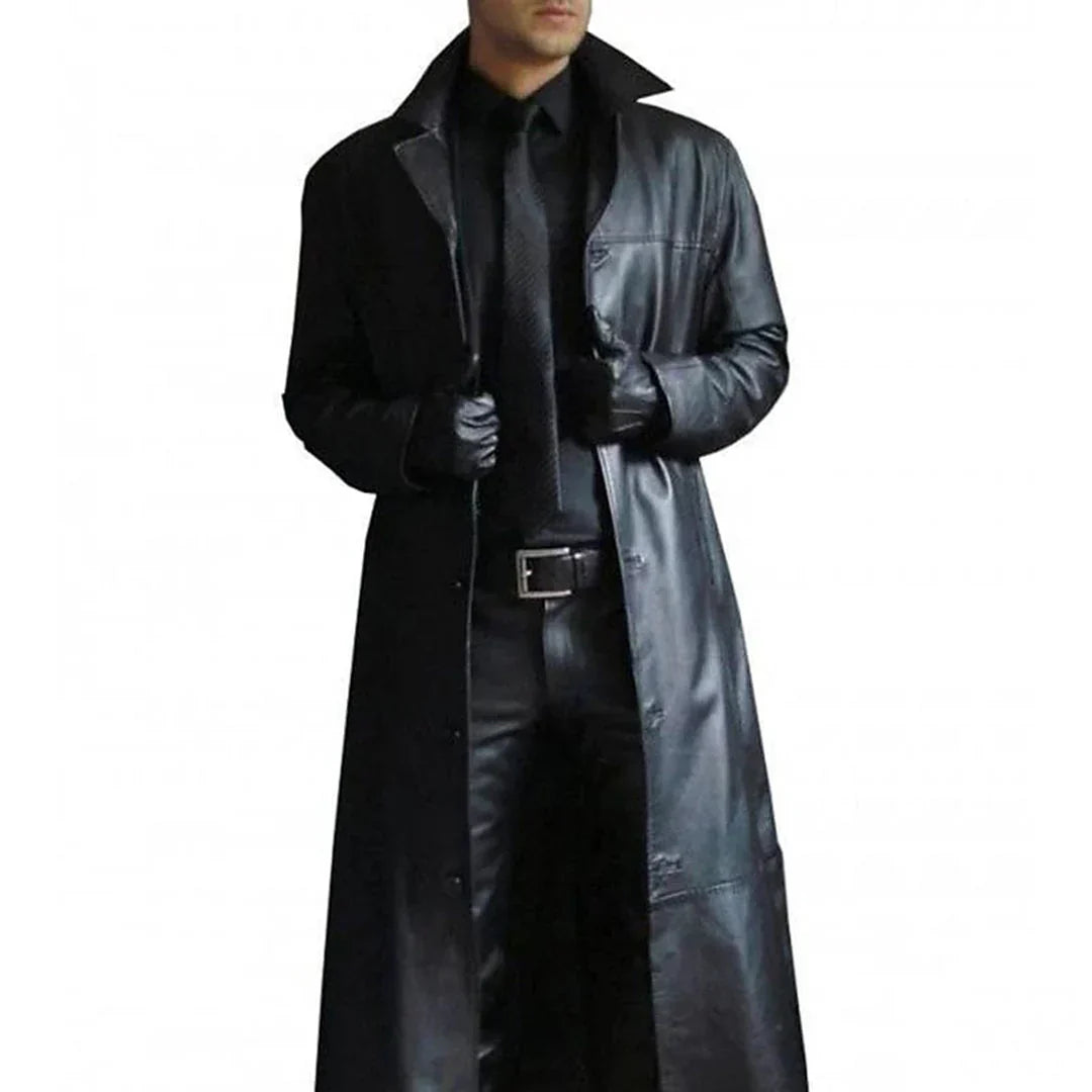 Out-Shine | Premium Semi Leather Trench Coat