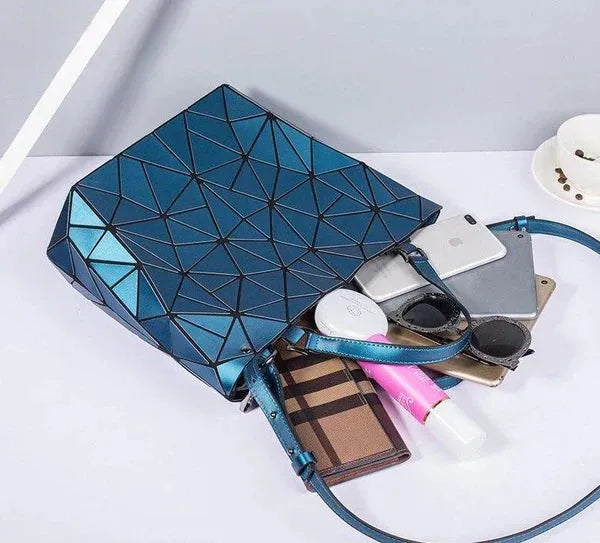 Out-Shine | Pocket Geometric Pattern Blue Functional for The Modern Woman