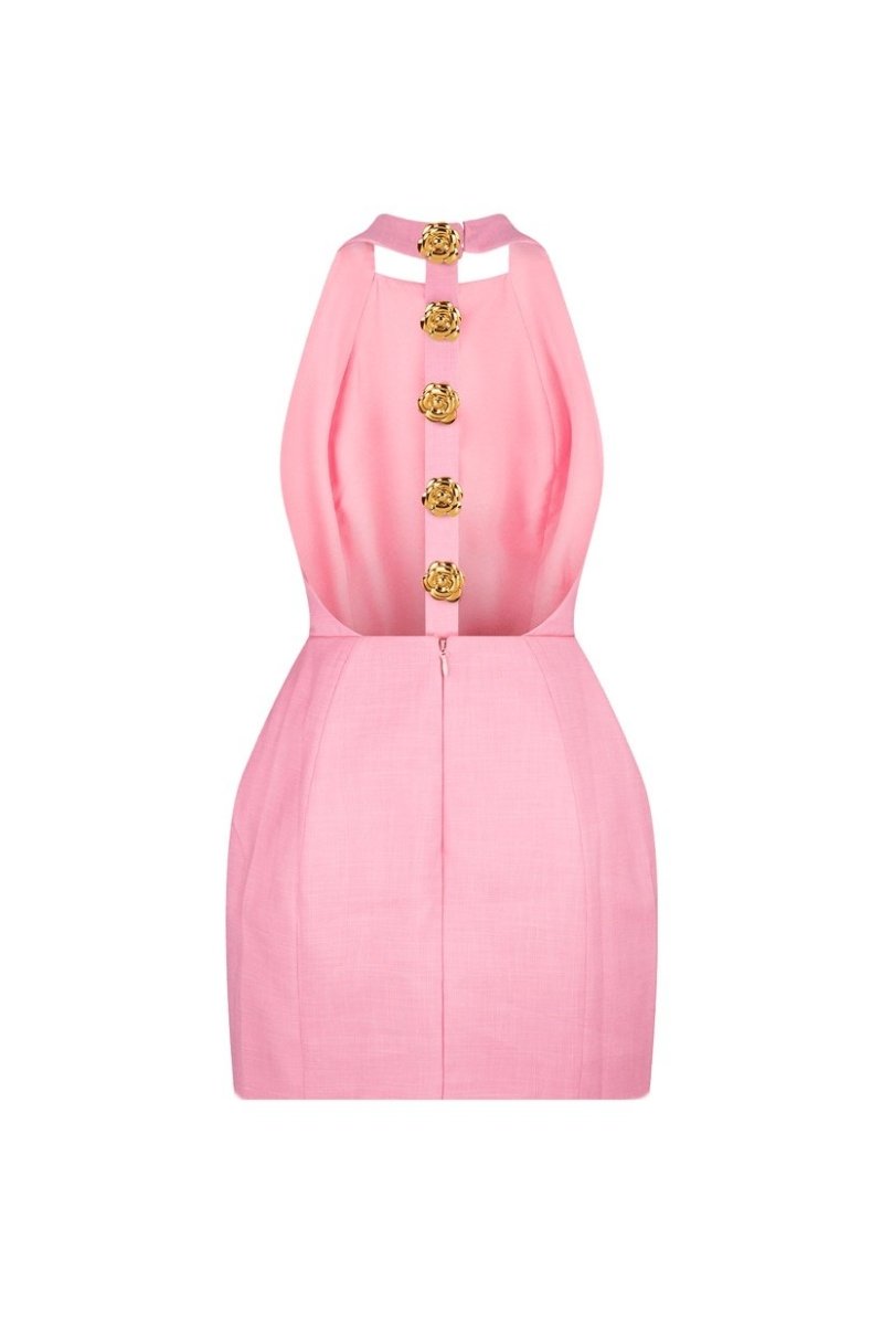 Out-Shine | Backless Mini Halter Dress