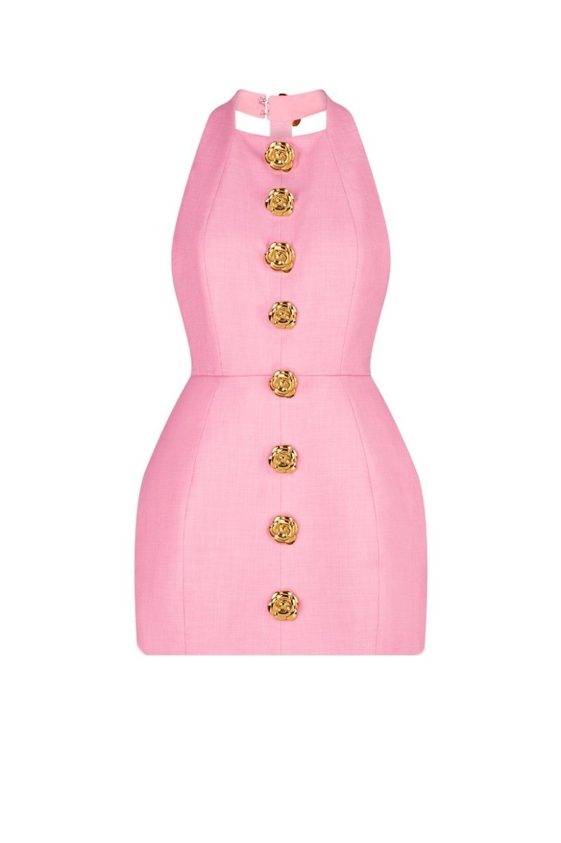 Out-Shine | Backless Mini Halter Dress
