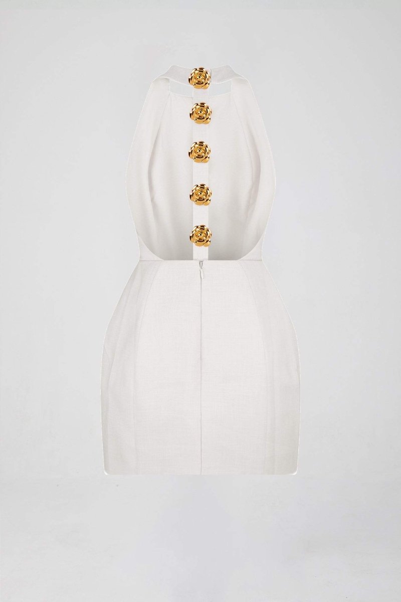 Out-Shine | Backless Mini Halter Dress