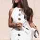 Out-Shine | Backless Mini Halter Dress