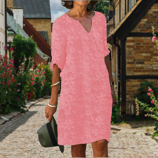 Deslumbra | Elegante vestido de lino con estampado floral