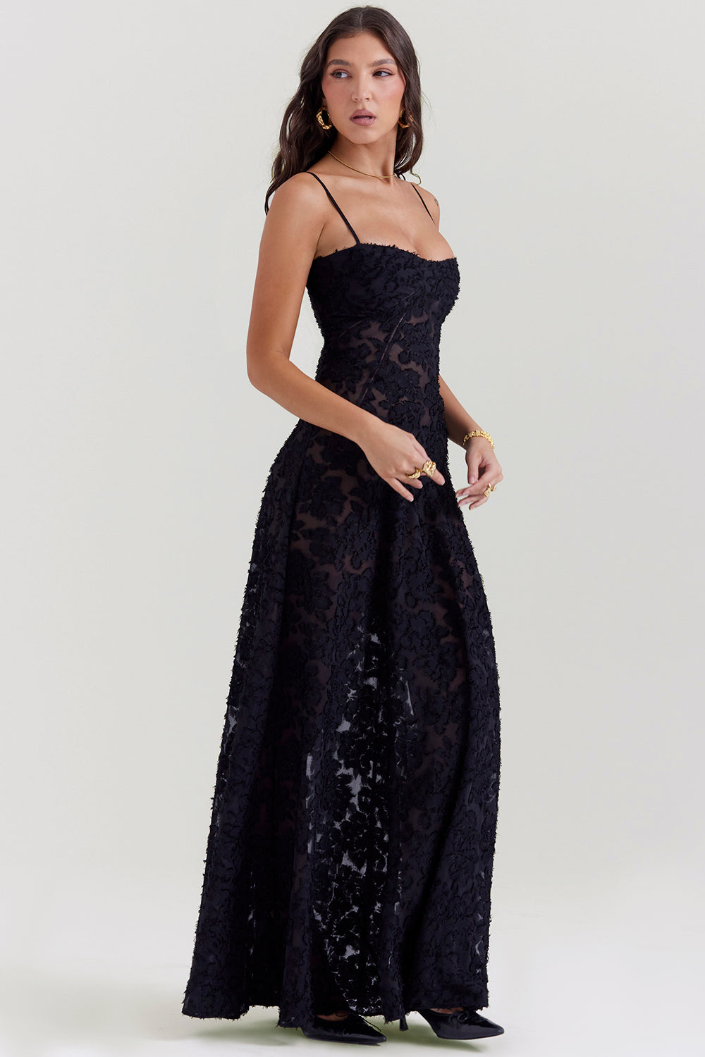 Out-Shine | Maxi Dress With Floral Lace