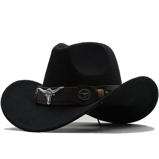 Out-Shine | Western style felt hat with bull strap