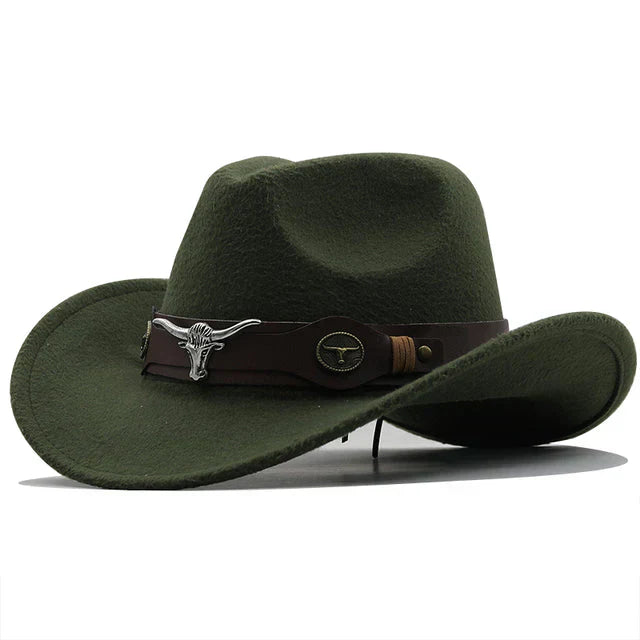 Out-Shine | Western style felt hat with bull strap