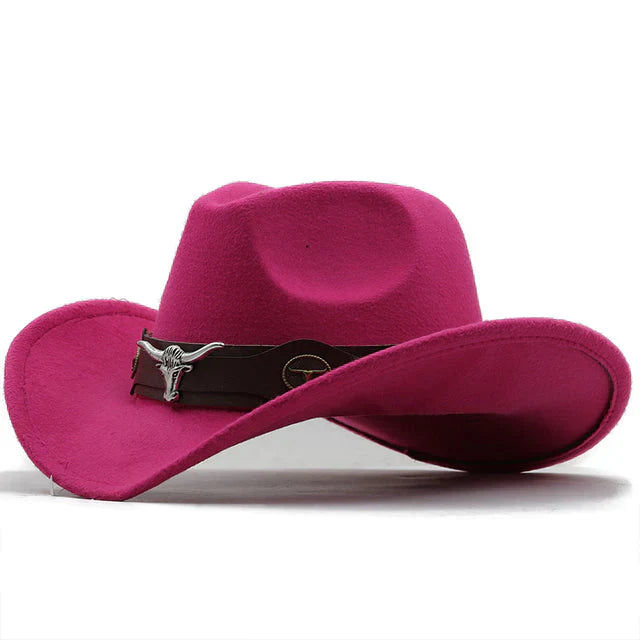 Out-Shine | Western style felt hat with bull strap