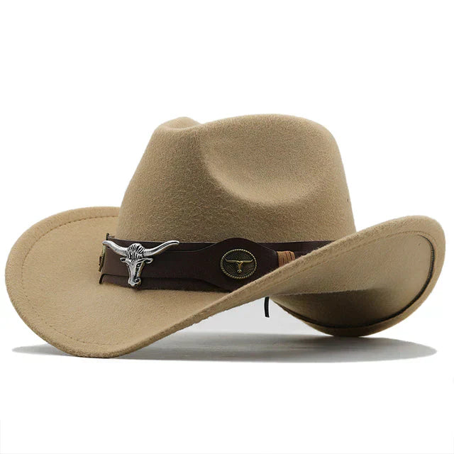 Out-Shine | Western style felt hat with bull strap
