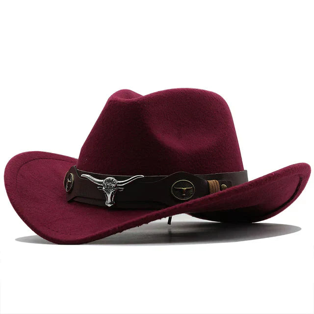 Out-Shine | Western style felt hat with bull strap