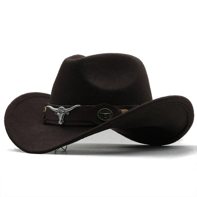Out-Shine | Western style felt hat with bull strap